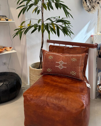 Sækkestol Varm Cognacfarvet Læder Pers